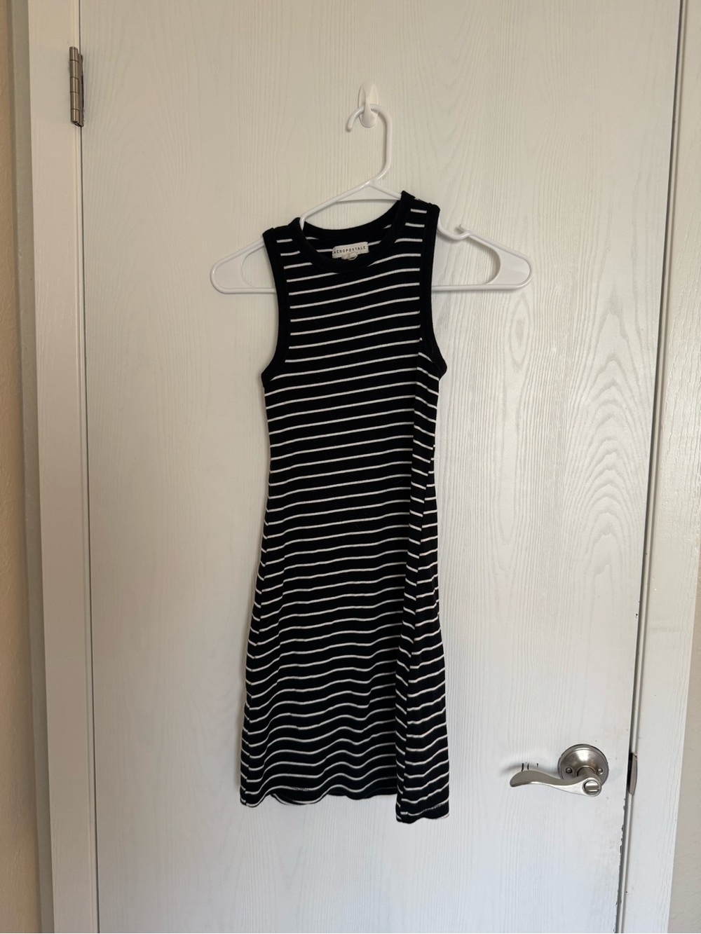 Aeropostale Black and White Striped Midi Tank Dress